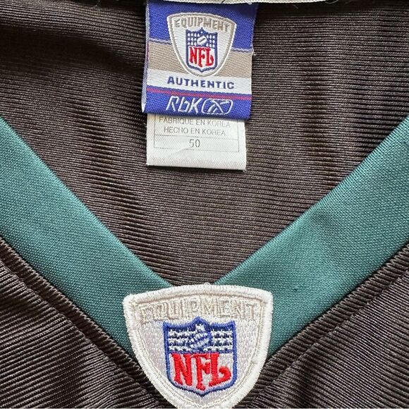 REEBOK Black Philadelphia Eagles Michael Vick #7 On Field Football Jersey Sz 50 - Picture 4 of 12